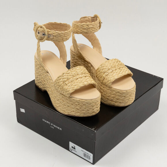 Marc Fisher Marcell Espadrille Platform Sandal Natural Size 9.5 240256 - Picture 6 of 6
